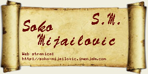 Soko Mijailović vizit kartica